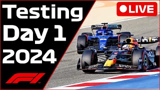 🔴2024 F1 Bahrain Testing Day 1  Commentary  Data [upl. by Diad70]