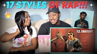 Quadeca quot17 Styles of Rapping Post Malone Gunna Sheck Wes JIDquot REACTION [upl. by Eserrehs]