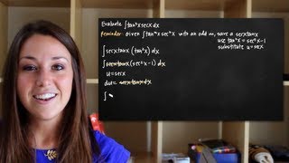 Integrals of trigonometric functions tanmsecn odd m KristaKingMath [upl. by Blackburn]