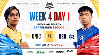 MPL PH S12  W4D1  ONIC vs RSG  GAME 1 [upl. by Olzsal]