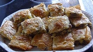 Türkische Börek aus Yufka mit KartoffelHackfleisch FüllungHazir yufkadan börek [upl. by Knute848]