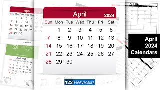 April 2024 Calendar  123FreeVectors [upl. by Hsan109]