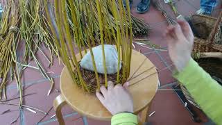 Flechten mit Weiden Kimme als erstes Wandgeflecht Basket weaving threerod wale [upl. by Fifi]