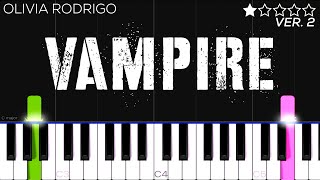 Olivia Rodrigo  Vampire  EASY Piano Tutorial [upl. by Norvol494]