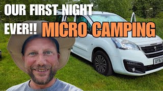 First Night Sleeping in our Car  Micro Camper  Boot Jump  Cotswolds  Campsite Review [upl. by Okin]