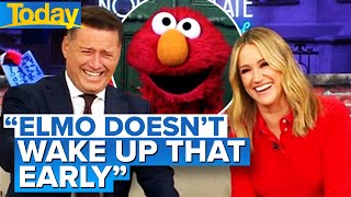 Breakfast TV host’s morning wakeup time leaves Elmo speechless…  Today Show Australia [upl. by Arick969]