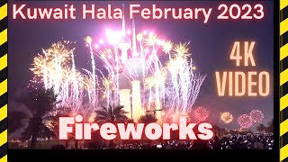 Amazing 4K Fireworks in Kuwait Hala February 2023  National amp Liberation Day Fireworks 28 February [upl. by Israeli]