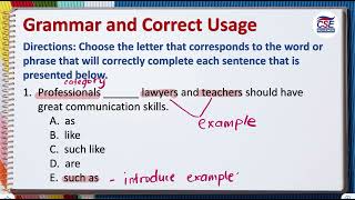 Grammar and Correct Usage  Part 1  Civil Service Exam [upl. by Aneeles]