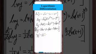 Logarithmic Differentiation  ysqrtxex2xx123 [upl. by Langbehn216]