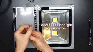 100 Watt LED vs 500 Watt Halogen Floodlight Comparison [upl. by Kal]