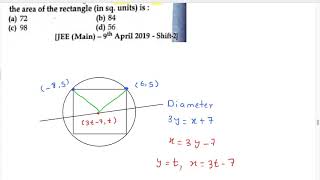 A rectangle is inscribed in a circle with a diameter lying along the line 3yx7If the two adjacen [upl. by Hploda513]