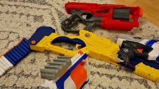 Nerf Bundle faultyWorking test  Nerf Strongarm  Nerf Cyclone Shock Xshot shotgun [upl. by Lleynad]