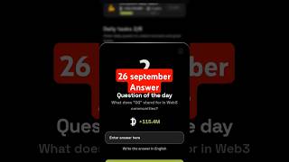 Dropee💥26 September Question Of The DayDropee daily CodeDropee Answer of 26 Septemberairdrop [upl. by Nolrac]