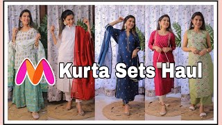 Myntra Kurta Sets Haul Under Budget  Super Style Tips [upl. by Thorner]