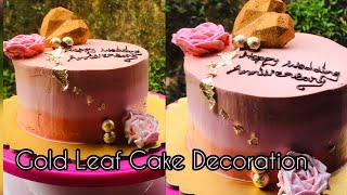 Gold leaf with chocolate heart cake decoration [upl. by Annuahsal250]