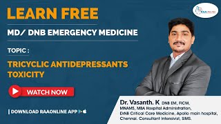 MDDNB Emergency Medicine  Tricyclic Antidepressants Toxicity  By DrVasanth  Raaonline [upl. by Banky410]