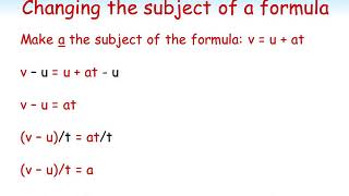 How to Change the Subject of a Formula  Rearranging Algebraic Equations [upl. by Asfah]