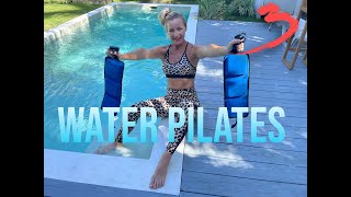 WATER PILATES GET STRONG LEGS USING RESISTANCE ANKLE CUFFS FOR YOUR NEXT POOL WORKOUT [upl. by Introk]