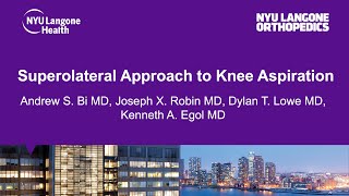 Superolateral Approach to Knee Aspiration [upl. by Natalia]