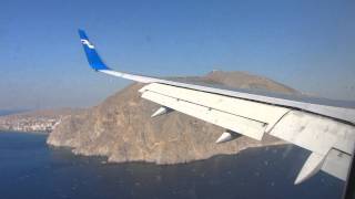 Finnair Boeing 757 Santorini landing FULL HD [upl. by Lezned]