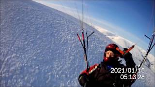 Mam Tor winter in Derbyshire Paragliding [upl. by Eilyac585]