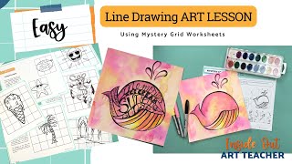 Super Easy Line Drawing Art Lesson  High School Art Lesson [upl. by Ispep675]