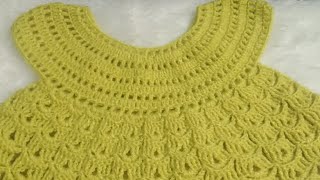 Crochet Baby frock in hindiCrochet Tutorial indiancrochetpatterns [upl. by Shandeigh]