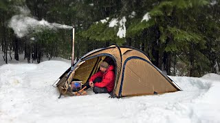 Solo Hot Tent Camping Deep in Idaho Forest  Rain Sounds [upl. by Artinad848]