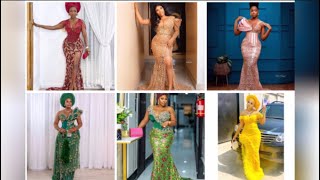 Asoebi Lace styles 2023  New beautiful Lace gown asoebistyles nigerian ankarastyles [upl. by Yttel553]