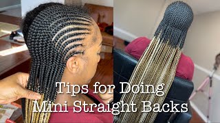 Tips For Doing Mini Straight Back Feed in Braids  Ombré Straight Back Braids [upl. by Leirraj903]