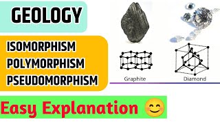 What is ISOMORPHISM  POLYMORPHISM  PSEUDOMORPHISM in Hindi  GeologyMineralogy [upl. by Gairc442]