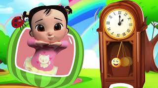 hickory dickory dock clock  cartoons for toddlers  hickory dickory dock song 132 [upl. by Eelarual554]