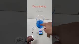 Electroplating of Key Copper sulphate electrolysis Chemical Effect of Electric current [upl. by Aineval]