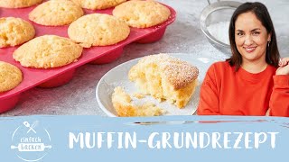 MuffinGrundrezept – für herrlich fluffige Muffins 🧁 I Einfach Backen [upl. by Nolyat]