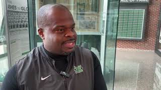 Marshall Football Charles Huff Spring Practice 4324 [upl. by Lienhard]