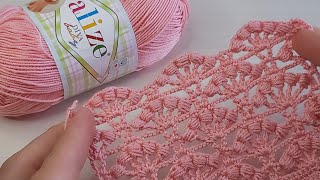 Kolay tığ işi yelek şal yapımında kullana biliceginiz örgü model anlatımı 💐crochet knitting [upl. by Ellersick316]