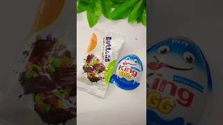 Kinder king egg with chocolate milk jeme popsicles shortskinderjemes [upl. by Epolenep]