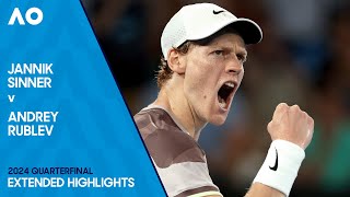 Jannik Sinner v Andrey Rublev Extended Highlights  Australian Open 2024 Quarterfinal [upl. by Roper856]