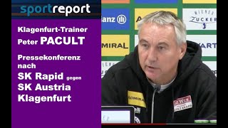 Peter Pacult Trainer SK Austria Klagenfurt  die Pressekonferenz nach dem Sieg bei SK Rapid [upl. by Sigismundo]