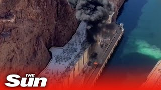 Hoover Dam explosion captured in terrifying video in Nevada [upl. by Ethbin]