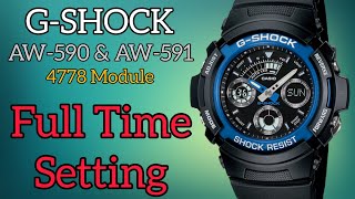 CASIO GSHOCK Full Time Setting AW590 AW591 Module 4778  SolimBD [upl. by Yks39]