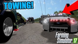 TOWING FRIDAY  HUGE HIGHWAY ACCIDENT  NEW POLICE TAURAS  FARMING SIMULATOR 17 [upl. by Uhsoj]