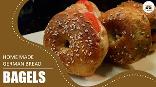 BEST BREAKFAST BAGEL SANDWICH RECIPE  Home Made German Bread [upl. by Smaoht829]