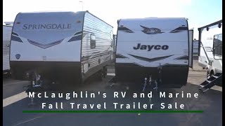 McLaughlins Travel Trailer Sale – Going on Now [upl. by Ailahs]