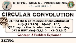 7DFT amp IDFT Using Circular Convolution Concept3 Problems Solved 5th Sem ECE Latest Scheme VTU [upl. by Yves]