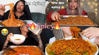 Mukbangers eating spicy noodles🤯❌ [upl. by Carny515]