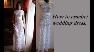 HOW TO CROCHET motif for WEDDING DRESS [upl. by Irita917]