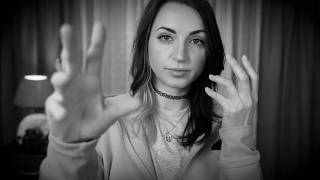 ASMR Hand Movements amp Soft Whispers to Soothe You Black and White [upl. by Anahpos]