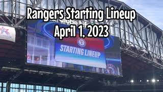 Texas Rangers Starting Lineup April 1 2023 [upl. by Asirahc503]