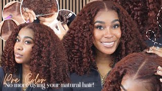 100 BEGINNER FRIENDLY 75 Reddish Brown Curly Wig Detailed Install PRECUT amp PREPLUCKED  KLAIYI [upl. by Dreddy]